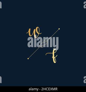 WF Initials Letter Alphabet Aquarell Logo Branding Set Kollektion, feminine Logotypvorlage in elegantem künstlerischen Stil. Feminines Luxus-Logo-Design Stock Vektor
