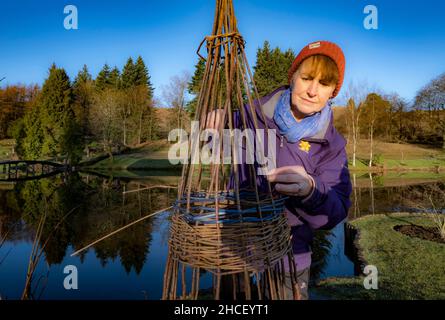 Japanischer Zen-Garten in Dollar Schottland Stockfoto