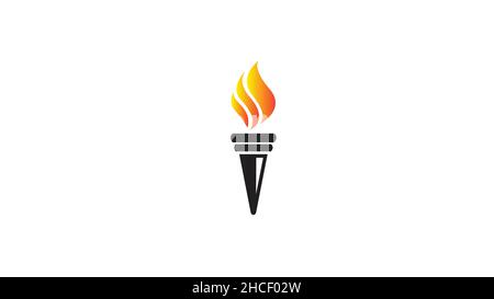 Kreatives Taschenlampe-Fire-Logo Vector-Design Stock Vektor