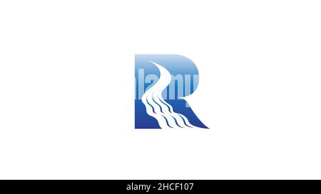 Kreativer Buchstabe r Flusssymbol Logo Vektorsymbol Stock Vektor