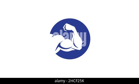 Kreatives Bodybuilding-Bizeps-Logo-Vektorsymbol Stock Vektor