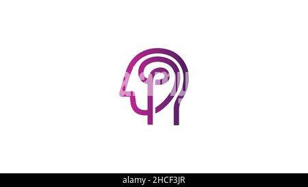 Kreatives Logo des menschlichen Gehirnkopfes Vektorsymbol Symbol Symbol Symbol Symbol Symbol Symbol Stock Vektor