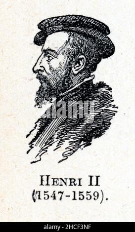 Henri II est roi de France de 1547 à sa mort. Deuxième fils de François Iᵉʳ et de Claude de France, il devient l'héritier du Trône à la mort de son fr Stockfoto