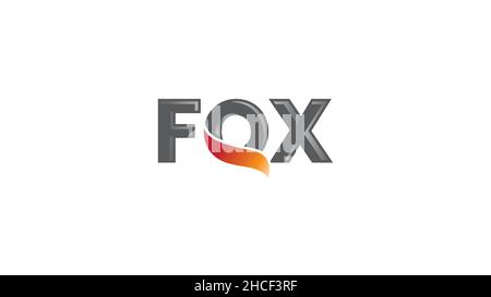 Kreative Foxtypografie Schwanzlogo Vektorsymbol-Design Stock Vektor