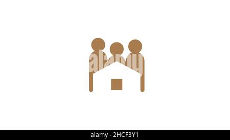 Creative House Three People Logo Vektorsymbol Designanschauung Stock Vektor