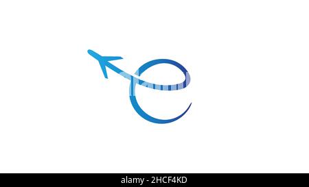 Kreatives Flugzeugtrip-Weltsymbol-Vektorlogo-Design Stock Vektor