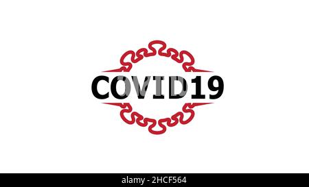 Kreatives Covid-19-Coronavirus-Logo-Vektorsymbol Stock Vektor