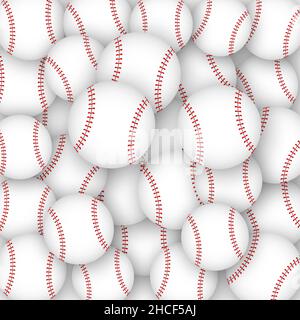 Glattes Baseballball-Symbol auf weißem Hintergrund. Aufklebermuster. Stock Vektor