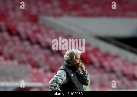 Lissabon, Portugal. 28th Dez 2021. (BILD DER DATEI) SL Benfica hat Cheftrainer Jorge Jesus in einer Reihe schlechter Ergebnisse entlassen und hat Risse bei einigen der besten Spieler des Teams gemeldet, teilte der Club heute am 28. Dezember 2021 in Lissabon, Portugal, mit. (Bild: © Pedro Fiuza/ZUMA Press Wire) Stockfoto