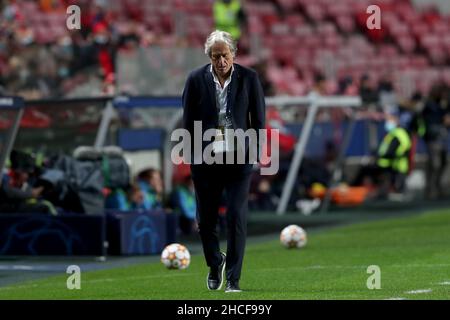 Lissabon, Portugal. 28th Dez 2021. (BILD DER DATEI) SL Benfica hat Cheftrainer Jorge Jesus in einer Reihe schlechter Ergebnisse entlassen und berichtet, dass einige der besten Spieler von teamÃs Risse bekommen haben, teilte der Club heute am 28. Dezember 2021 in Lissabon, Portugal, mit. (Bild: © Pedro Fiuza/ZUMA Press Wire) Stockfoto