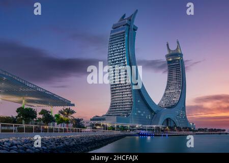 Neu Erbaues Katara Tower Gebäude In Lusail Marina Stockfoto