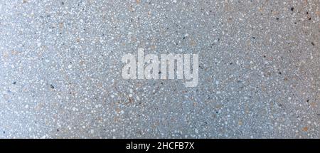 Terrazzo Bodenmuster, Mosaik Stein Material Hintergrund Textur. Struktur aus natürlichem Kies, Granit, Marmor und Beton. Klassischer Retro-Fußboden. Stockfoto