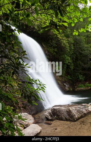 Silver Run Falls im Nantahala National Forest Stockfoto