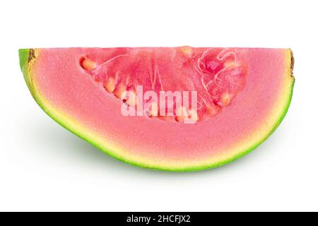 Guava Frucht isoliert auf weißem Hintergrund mit Clipping-Pfad und Volle Schärfentiefe Stockfoto