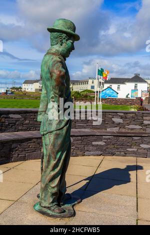 Statue von Charlie Chaplin, Waterville Town, County Kerry, Irland Stockfoto