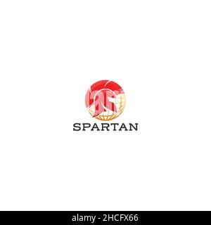 Modernes Design flaches farbenfrohes Spartan-Logo-Design Stock Vektor