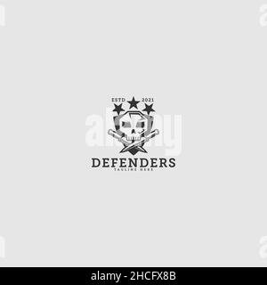 Modernes Design Silhouette Defenders Logo-Design Stock Vektor