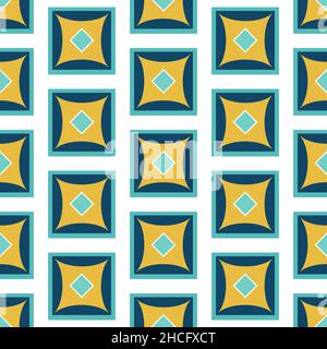 Bunte Quadrate auf weißem Hintergrund. Patchwork-Muster. Stock Vektor