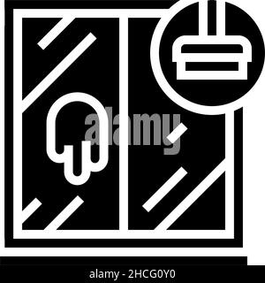 Vektorgrafik für Glyphen-Symbole für die Fensterreinigung Stock Vektor