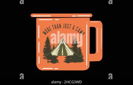 Mehr als nur eine Camp Tasse Camping Monogramm Text Vektor Vorlage Stock Vektor