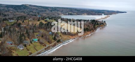 Jimtown, Nova Scotia, Kanada, Dezember 25 2021. Jimtown Aerial. Luke Durda/Alamy Stockfoto