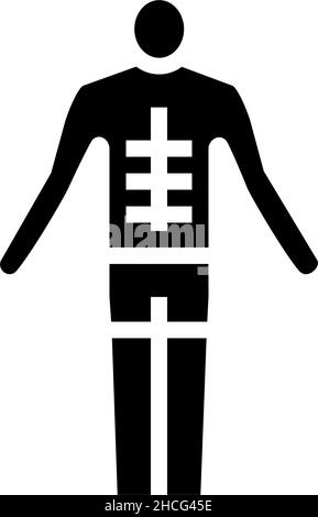 Gegerbte man Glyphe Symbol Vektor Illustration Stock Vektor