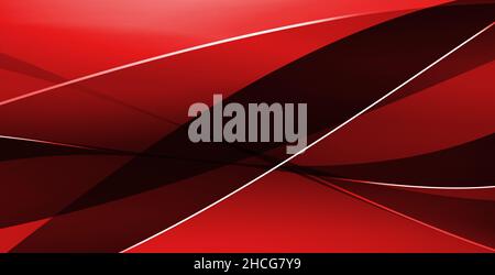Zufällige rote Formen Helle und weiße Linien Hintergrundbilder. Schwarz-rotes Hintergrunddesign Stockfoto