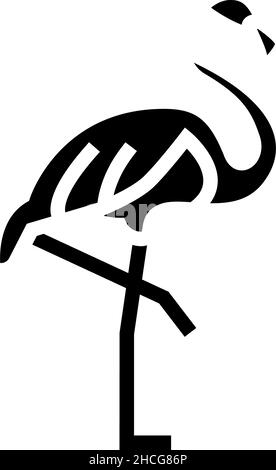 flamingo Vogel im Zoo Glyphe Symbol Vektor Illustration Stock Vektor