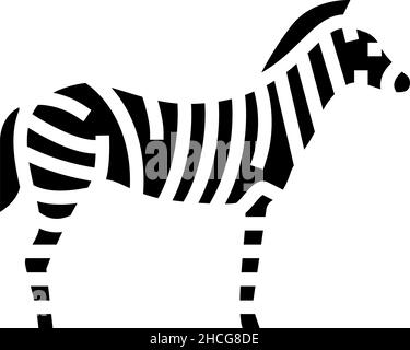 zebra Tier im Zoo Glyphe Symbol Vektor-Illustration Stock Vektor