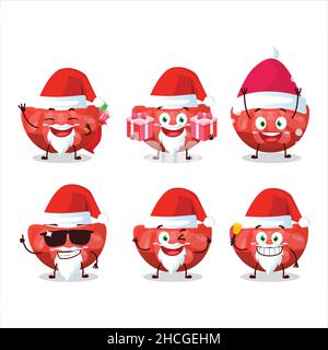 Santa Claus Emoticons mit rot orange gummy Süßigkeiten Cartoon-Charakter. Vektorgrafik Stock Vektor