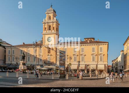 Piazza Garibaldi im historischen Stadtzentrum von Parma, Emilia Romagna, Italien Stockfoto