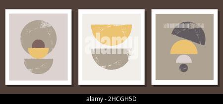 Abstrakter moderner Hintergrund. Geometrische Formen. Wanddekoration im Boho-Stil. Stock Vektor