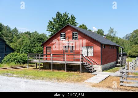 Ein historisches Firmengeschäft im Eckley Miners Village. Stockfoto