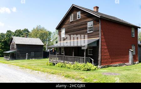 Ein altes Holzhaus in Eckley Miners Village. Stockfoto