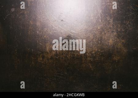 Dunkle verwitterte rostige Metallhintergrundstruktur oder Hintergrund Stockfoto