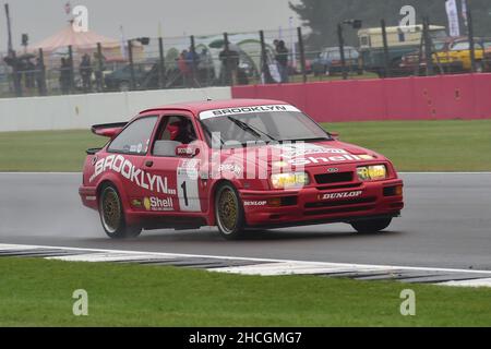 Steve Soper, Craig Davies, Ford Sierra Cosworth RS500, Adrian Flux Trophy für MRL Historic Touring Car Challenge, ein Zweifahrer-Rennen mit einem obligatorischen Stockfoto