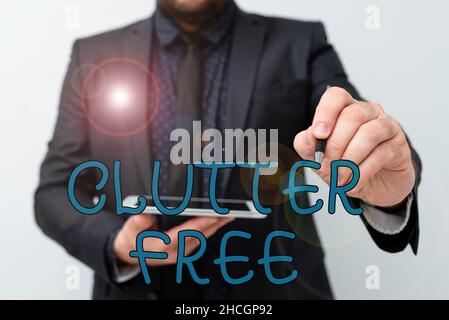 Konzeptionelle Darstellung ohne Kabelgewirr. Konzept bedeutet gut organisiert und übersichtlich alles an den richtigen Stellen präsentiert neue Technologie-Ideen Stockfoto