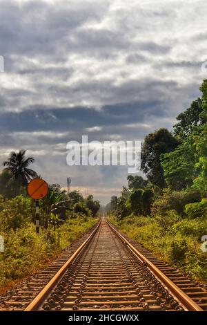 Foto der Eisenbahnstrecke Stockfoto