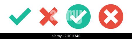 Häkchen Symbol einfaches Design festlegen Stock Vektor