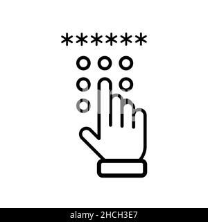 Codeschloss mit Handsymbol Stock Vektor