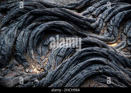 Pahoehoe Lava, Nahaufnahme, El Hierro, Kanarische Inseln, Spanien Stockfoto