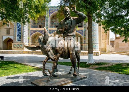 Khodsha Nasreddin, der orientalische Til Eugenspiegel, der Labi-Hauz-Komplex, Buchara, die Heilige Stadt, Usbekistan, Usbekistan Stockfoto