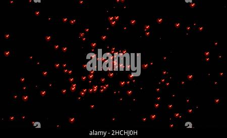 Valentines Hintergrund mit roten Herzen Stockfoto