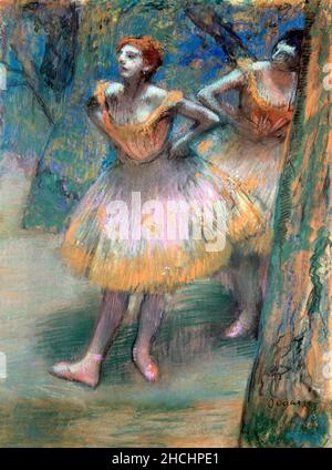 Zwei Tänzer (1893-1898) malen in hoher Auflösung von dem berühmten Edgar Degas. Stockfoto