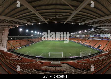 Blackpool, Großbritannien. 29th Dez 2021. Eine allgemeine Ansicht der Bloomfield Road in Blackpool, Vereinigtes Königreich am 12/29/2021. (Foto von Mark Cosgrove/News Images/Sipa USA) Quelle: SIPA USA/Alamy Live News Stockfoto