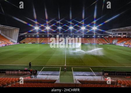 Blackpool, Großbritannien. 29th Dez 2021. Eine allgemeine Ansicht der Bloomfield Road in Blackpool, Vereinigtes Königreich am 12/29/2021. (Foto von Mark Cosgrove/News Images/Sipa USA) Quelle: SIPA USA/Alamy Live News Stockfoto