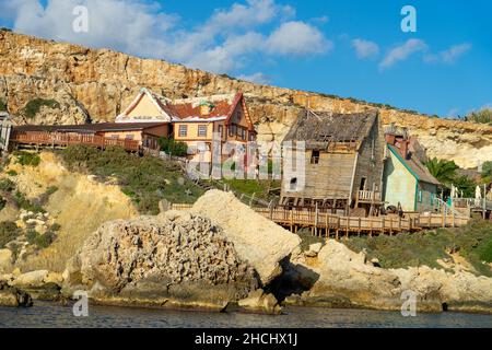 Dorf Popeyes Mellieha Stockfoto