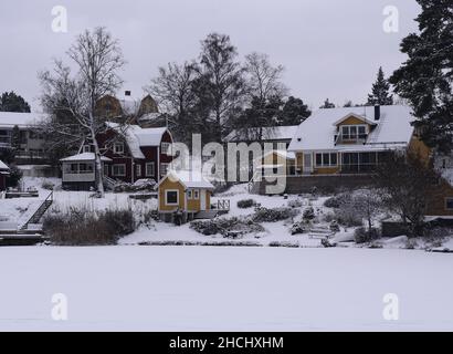 Wunderschönes Segeltorp in Stockholm Stockfoto