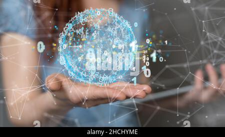 Konzept der Internet-Infrastruktur. Abstrakter Technologiehintergrund. 3D-Rendering. Stockfoto