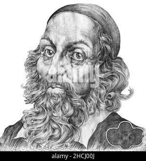 John Amos Comenius (1592 - 1670) Porträt aus tschechischer Geldnote Stockfoto